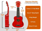 3rd Avenue Soprano Ukulele - Red V398-NM-STX40RD