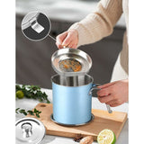 Oil Pot Grease Can Stainless Steel Storage Can With 1.6 Liter Can Dustproof Lid For Fine Mesh V1188-MS-227-1117