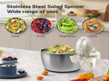 Stainless Steel Salad Spinner with Lid & Drain Basin Frame V1263-JX-5407