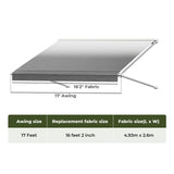 Manan 17FT RV Awning Fabric Replacement 18.05oz Caravan CAR1084-17FT-GY_NZ