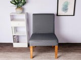 Stretch Solid Diamond Lattice Dining Chair Cover Removable Washable Short Dining Chair Protector for V1294-YM0901-H40121DGY