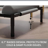 Elevated Pet Cot with Bolster Cushion, Portable Dog Bed for Indoor & Outdoor Use, Removable Washable V1341-ZY-UAKNPAFJ