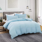 100% cotton Premium Doona Duvet Quilt Cover Set with Soft Pillowcases - Aqua-Queen V745-AQ023418Q3