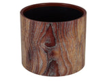 Vintage Style Plastic Trash Can with Wood Pattern, Waste Bin for Home, Bedroom, Office Use V1370-AZ4-08867