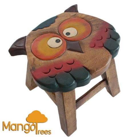 Kids Wooden Stool Owl V574-PLANETSTOOLOWL