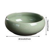 Ceramic Lotus Water Bowl Planter - Indoor Hydroponic Planting Pot for Bonsai, Succulents & Aquatic V1366-AZ2-W-16503