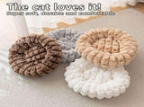 Grey 40cm with Heart-patterned jacquard Plush Round Pet Bed - Soft Donut Cat Bed, Warm Winter Dog V888-ELOSUNG53833