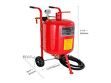 10Gal/40L Sandblaster Equipped w/Nozzle Shut-Off Valve Pressure Gauge Ceramic Nozzle Rubber Wheels V952-40LPSJ00000000001V0