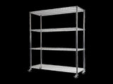 Modular Wire Storage 150x45cm Steel Shelving Chrome With Wheels For Garage Warehouse Or Kitchen V63-841191