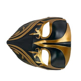 Resin Night Jasmine Full Face Mask, Black & Gold Relief Dark Style, Halloween Christmas Masquerade V1232-YLXMJ-001