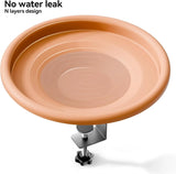 12 Inch Adjustable Bird Bath Bowl with Deck Mount, Tool Free Setup for Balcony Railing and Outdoor V1189-LC-RY-00011