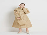 Size M Khaki Women's Chic Lightweight Waterproof Raincoat - Long Hooded Packable Rain Jacket with V888-ELOSUNG32621