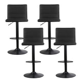 Artiss 4x Bar Stools Gas Lift Linen Fabric Black BA-TW-V17-1168-BKX4