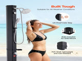40L Solar Heated Shower, 205cm Showerhead Height Outdoor Shower, with Handheld & Foot Faucet, Hot & V952-TYNLYQHSPVCL8QSDL001V0
