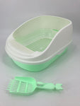 YES4PETS Large Portable Cat Toilet Litter Box Tray with Scoop and Grid Tray Green V278-MSP-004-GREEN-W-ZW-0001