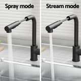 Cefito Kitchen Mixer Tap Pull Out Rectangle 2 Mode Sink Basin Faucet Swivel WELS Black TAP-A-82H48-BK
