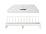 Giselle Double Mattress with Artiss Wooden Bed Frame Natural Pine Timber Base MABF-13D-001D-D-WH