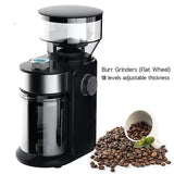 220V Flat Wheel Electric Burr Coffee Grinder Machine - High Efficiency Mill V1263-JX-4428
