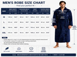 Men's Flannel Bathrobe Black XXL Size - Soft Coral Fleece Hooded Kimono Collar Dressing Gown Loose V888-ELOSUNG54498