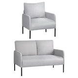 Artiss Armchair 4 Seater Sofa Set Pillow Gery Kane UPHO-B-ARM08-4S-FB-GY