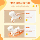 3 in 1 Rocking Horse for Toddlers 1-3 Years, Baby Rocking Horse with Detachable Balance Board and 4 V952-ETYBMHSSLDGNRHG1RV0