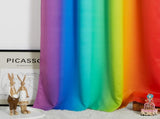 2 Pack Rainbow Blackout Kitchen Curtains, Colourful Window Drapes for Bedroom, Nursery and Girls V1189-LC-AMZ-00238