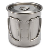 Cup Titanium Cup Outdoor Portable Mug Camping Picnic Water Cup With Foldable Handle 300ml / 400ml / V1369-AZ3-W-15892