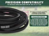 48 Inch Lawn Mower Belt with Rubber Construction Reduces Pulley Wear Mower Deck Belt For GX20571 V1366-AZ2-W-14974