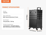 5 in 1 Professional Makeup Train Case Aluminum Cosmetic Case, Rolling Makeup Case Extra Large V952-HZXXLGS5H100K8BZXV0