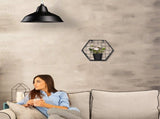3-Piece Black Hexagon Wire Wall Shelf Set, Industrial Mesh Display Shelves in 3 Sizes V1188-MS-731-111