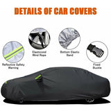 Outdoor Car Cover, Breathable Anti UV Dust and Snow Resistant, Black, 4.8 x 1.8 x 1.5 m V1188-MS-520-060