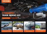 Train Horns Kit, 4 Trumpet Air Horn Kit, 150dB Train Horns for Pickup Trucks, 12V 120 psi Air V952-QLBYCQGTZ12VRGCVHV9