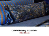 PIP Studio Tutti i Fiori Dark Blue Cotton Cover Oblong Cushion 35cm x 60cm V442-HIN-CUSHION-TUTTIIFIORI-DARKBLUE-RE