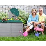 Gardeon Outdoor Storage Box 290L Lockable Organiser Garden Deck Shed Tool Green OSB-290L-GB