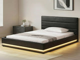 Artiss Bed Frame King Single Size LED Gas Lift Black LUMI BFRAME-G-LED-LUMI-KS-BK-ABC