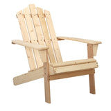 Gardeon Adirondack Outdoor Chairs Wooden Beach Chair Patio Furniture Garden Natural FF-BEACH-UF-CH-NW