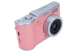 HD 1080P Flip Screen Retro Digital Camera 2.4-inch Display with 64GB TF Card - Pink V1263-JX-6746-2
