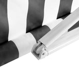 Instahut Retractable Folding Arm Awning Manual Sunshade 3Mx2.5M Grey White AWN-B-ARM-30X25-GRWH