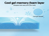Giselle Bedding Cool Gel Memory Foam Mattress Charcoal 7-Zone Washable Bamboo Cover 15cm Double FOAM-C-MFM-NOBLE-H015-D