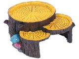 Resin Mini Stump Shape Hiding Hole Wooden Cave Artificial Aquarium Plants Ornaments for Shelter V1294-YM0715-3115210274111