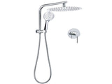WELS 2in1 Round 12" Shower Head 3 Mode Handheld Drill Free Gooseneck Arm Diverter Set Mixer V1233-A703ROHR003M4CKSR112KRD201CR
