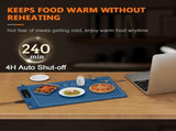 Food Warmer, Silicone Electric Warming Mat with Foldable Heating Plate Design for Meals, Kitchen V1189-LC-DG-00288