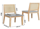 Levede 2x Rattan Dining Chair Solid Wood Lounge CH1141-2-NT