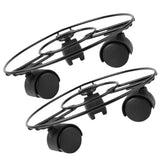 2Pcs Flower Pot Moving Tray with Wheels Metal Holder for Indoor and Outdoor Flower Pots V1370-AZ4-14898