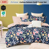 Ardor 250TC Ariana Floral Cotton Sateen Quilt Cover Set King V442-INT-QUILTCS-250TCARIANA-NAVY-KI