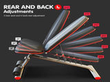 Powertrain Home Gym Bench Adjustable Flat Incline Decline FID 250KG Load WBD-01B