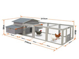 Samland Wooden Chicken Coop with Spacious Run Outdoor Waterproof Hen House for Multiple Chickens V1060-DCN2511