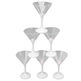 6Pcs LED Light Up Flashing Plastic Martini Glasses 210ml LED Cocktail Glasses with Stem Party Prop V1294-YM0703-3119220189711