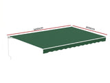 Instahut Retractable Folding Arm Awning Manual Sunshade 5Mx3M Dark Green AWN-B-ARM-50X30-DKGN