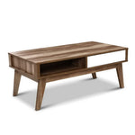 Artiss Coffee Table 2 Drawers Walnut Serena FURNI-E-SCAN-COF01-NT